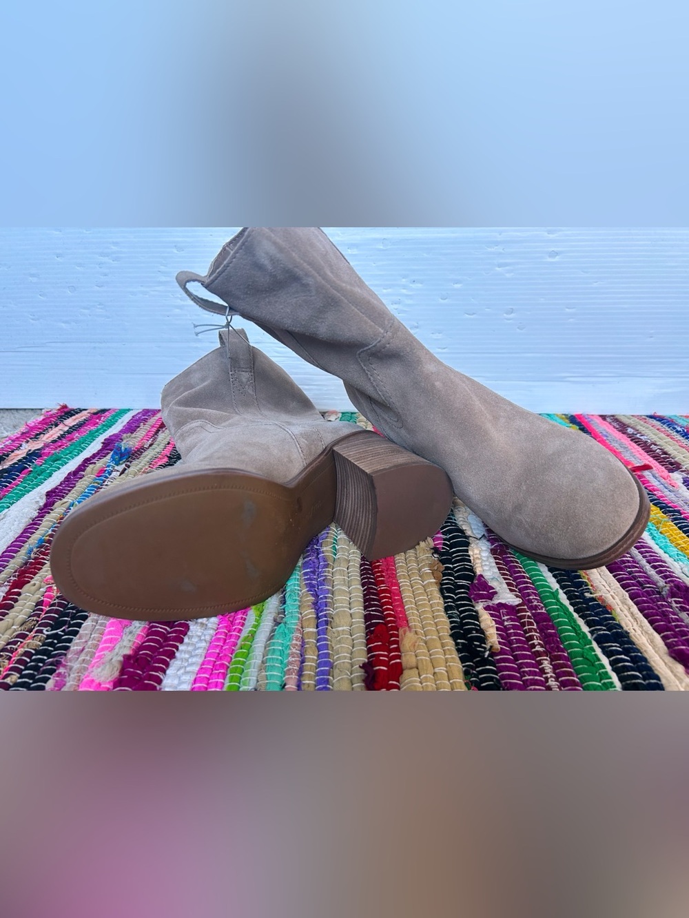 sz 10 SOLE SOCIETY Rachill Tawny Brown Oiled Suede Leather Ankle Boots tan nwot - Picture 7 of 11